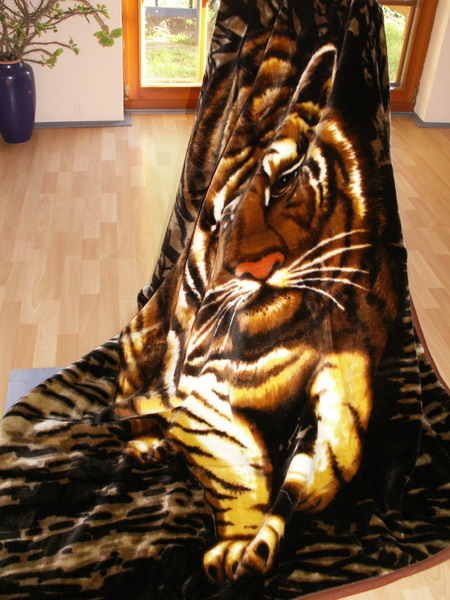 Wohndecke Kuscheldecke 160x200cm eBay Tagesdecke Motiv | Tiger Plaid Decke